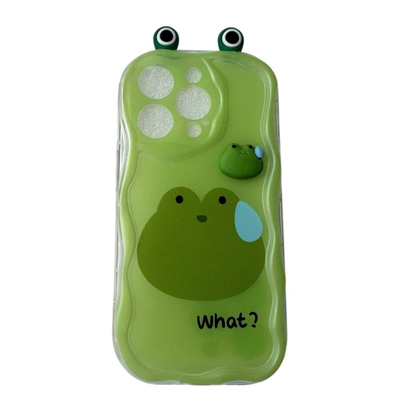 iPhone 15 Pro Case Cute Frog Design Protective Bumper Cover - Picture 1 of 6
